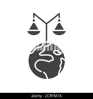 Equality black glyph icon. Eco friendly. Environment care. Sign for web page, app. UI UX GUI design element Stock Vector