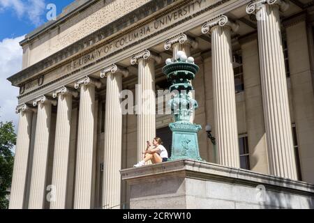 Low Memorial Library and Quad, Columbia University, New York City, New York, USA Stock Photo