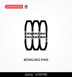 Bowling pins Simple vector icon. Modern, simple flat vector illustration for web site or mobile app Stock Vector