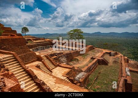 the rock fortress of Sigiriya in Sri Lanka Stock Photo