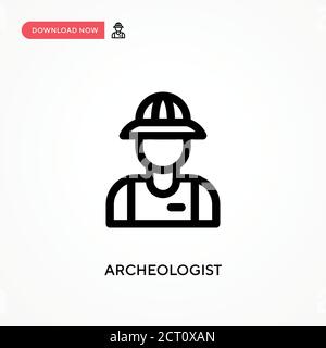 Archeologist Simple vector icon. Modern, simple flat vector illustration for web site or mobile app Stock Vector