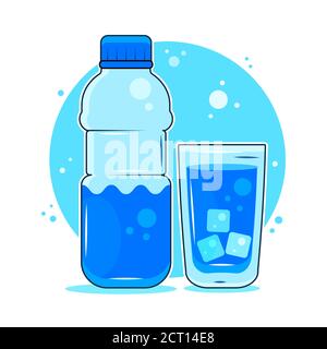 Concept of The Benefits of Drinking Water. drinking water. Stock Vector