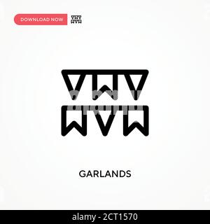 Garlands Simple vector icon. Modern, simple flat vector illustration for web site or mobile app Stock Vector