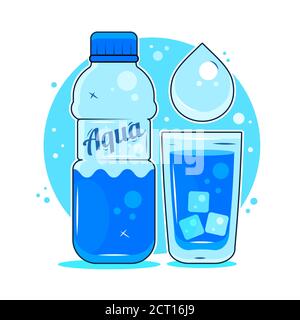 Fresh spring water, sticker, logo, poster, icon, symbol Stock Vector