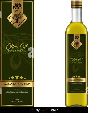 Olive oil labels collection. Hand drawn vector illustration templates for olive oil packaging Stock Vector