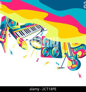 Background with musical instruments. Stock Vector