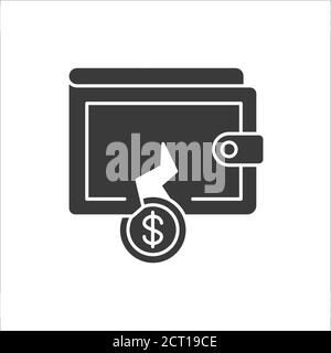 Poverty black glyph icon. Saving money. Job loss, crisis, beggary. Social problem concept. Sign for web page, mobile app, banner, social media Stock Vector