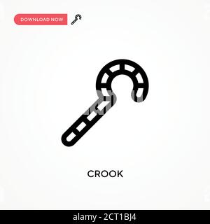 Crook Simple vector icon. Modern, simple flat vector illustration for web site or mobile app Stock Vector