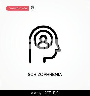 Schizophrenia Simple vector icon. Modern, simple flat vector illustration for web site or mobile app Stock Vector