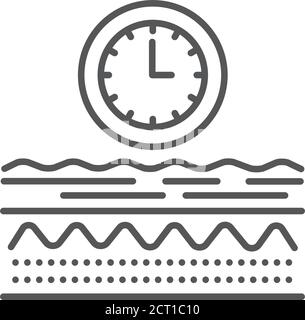 Aging process line black icon. Appearance of wrinkles . Skin care. Sign for web page, mobile app, button, logo. Vector isolated element. Editable Stock Vector