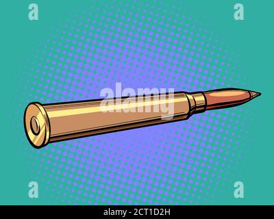 A weapon bullet. Firearms and ammunition. Crime and the army Stock Vector