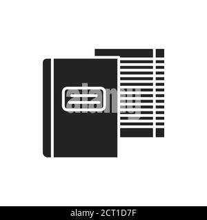 Notebooks black glyph icon. School supplies. Sign for web page, mobile app, banner, social media Stock Vector
