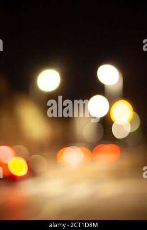 Colorful night traffic bokeh Stock Photo