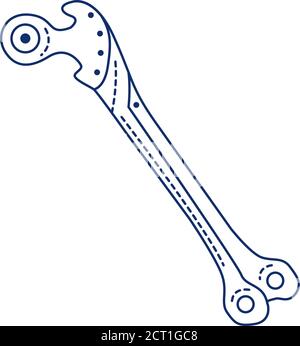 Bio artificial bone black line icon. Material that can be used in bone grafts, to replace human bone that was lost. Pictogram for web page, mobile app Stock Vector