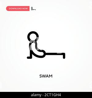 Swam Simple vector icon. Modern, simple flat vector illustration for web site or mobile app Stock Vector