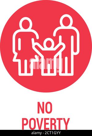 No poverty color icon. Corporate social responsibility. Sustainable Development Goals. SDG sign. Pictogram for ad, web, mobile app, promo. UI UX Stock Vector