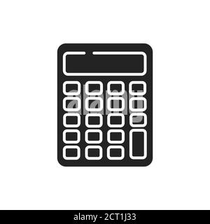 Calculator black glyph icon. Bookkeeping concept. Electronic portable device. Sign for web page, mobile app, banner, social media Stock Vector