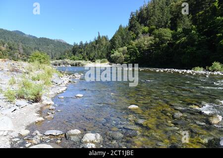 Trinity River at Kimtu Beach, Northern California Stock Photo