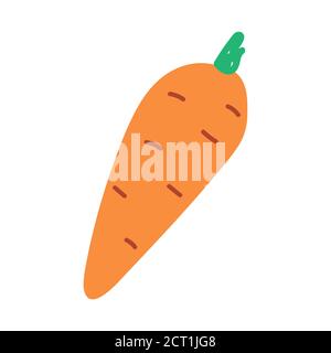 Hand drawn vegetable. Colored carrot. Stock Vector