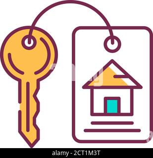 House keys color line icon. Iron attribute that can open the door. Pictogram for web page, mobile app, promo. UI UX GUI design element. Editable Stock Vector
