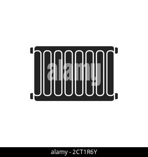 Steel radiators of heating in the house black glyph icon on white background. Home heating. Pictogram for web page, mobile app, promo. UI UX GUI Stock Vector