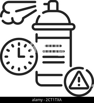 Graffiti bombing black line icon on white background. Extreme sport. Drawings on the walls. Painting prohibited objects. Pictogram for web page Stock Vector