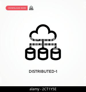 Distributed-1 Simple vector icon. Modern, simple flat vector illustration for web site or mobile app Stock Vector