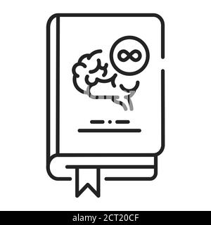 Philosophy book black line icon. The study of general and fundamental questions about existence, knowledge, values, reason, mind, and language. UI UX Stock Vector
