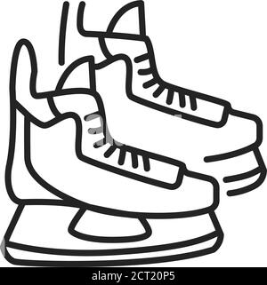 Figure skating black line icon on white background. Extreme sport. Skating and stunts on ice. Ice skating. Pictogram for web page, mobile app, promo Stock Vector