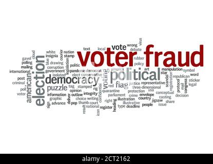 Voter fraud word cloud concept on white background Stock Photo