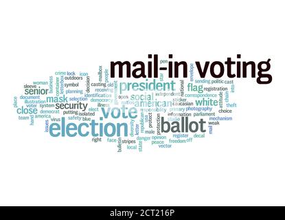 Mail-in voting word cloud concept on white background Stock Photo