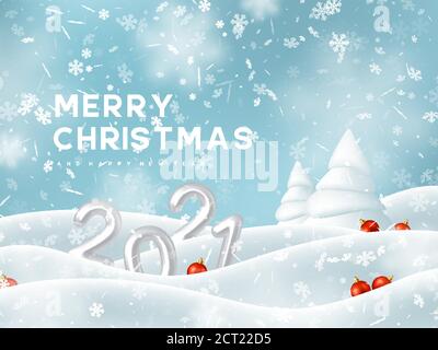 Winter snowy and Christmas background. Stock Vector