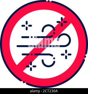 Dust allergy line color icon. Respiratory disease. Sign for web page, mobile app, button, logo. Stock Vector