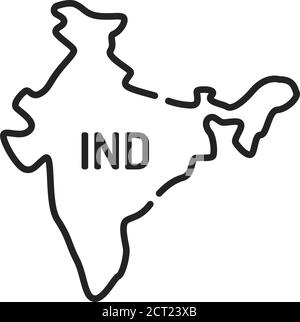 India map in black. Simple illustration of India map vector isolated on ...