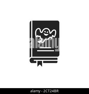 Horror book black glyph icon. A genre of speculative fiction which is intended to scare. Pictogram for web page, mobile app, promo. UI UX GUI design Stock Vector