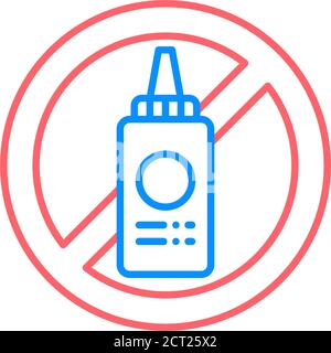 Mustard free line color icon. Allergenic ingredient. Food intolerance. Sign for web page, mobile app, button, logo. Vector isolated button. Editable Stock Vector