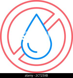 Oil free line color icon. No trans fat food product dietary. Allergenic ingredient. Food intolerance. Sign for web page, mobile app, button, logo Stock Vector