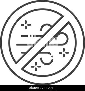 Dust allergy line black icon. Respiratory disease. Sign for web page, mobile app, button, logo. Vector isolated element. Editable stroke. Stock Vector