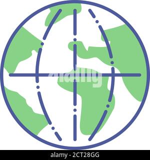World line color icon. Save the planet sign. Eco friendly. Earth day symbol. Button for web page, app, promo. Stock Vector