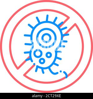 Bacteria allergy line color icon. Anti bacteria symbol and protection infection. Sign for web page, mobile app, button, logo. Stock Vector