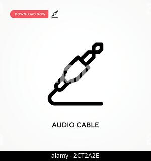 Audio cable Simple vector icon. Modern, simple flat vector illustration for web site or mobile app Stock Vector