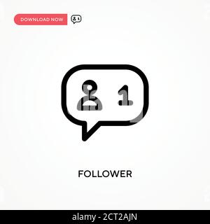 Follower Simple vector icon. Modern, simple flat vector illustration for web site or mobile app Stock Vector