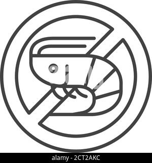 Shellfish free line color icon. Allergenic ingredient. Food intolerance ...