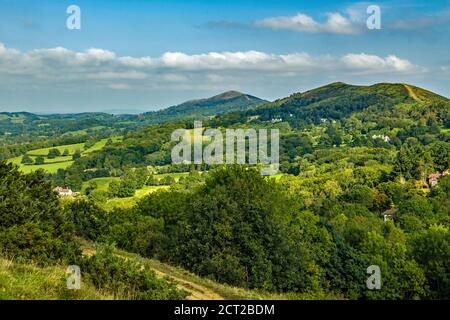 The Northern Section of the Malvern Hills, the border between Herefordshire ans Worcestershire in England, in September. Stock Photo