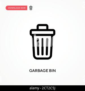 Garbage bin Simple vector icon. Modern, simple flat vector illustration for web site or mobile app Stock Vector