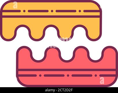 Toe separator for pedicure color line icon. Nail service. Beauty industry. Pictogram for web page, promo. Stock Vector