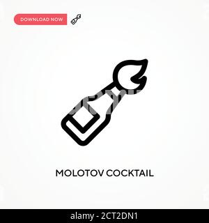 Molotov cocktail Simple vector icon. Modern, simple flat vector illustration for web site or mobile app Stock Vector