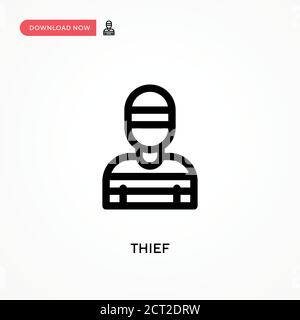Thief Simple vector icon. Modern, simple flat vector illustration for web site or mobile app Stock Vector