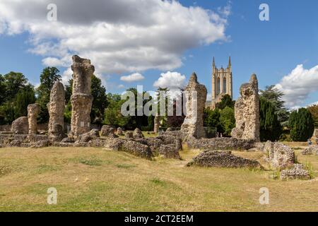 The ruins of Bury St Edmunds Abbey, Suffolk, UK. Stock Photo