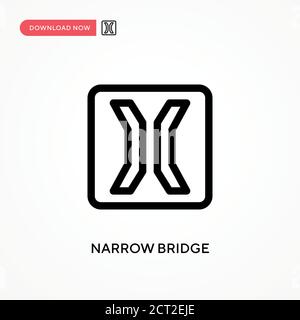 Narrow bridge Simple vector icon. Modern, simple flat vector illustration for web site or mobile app Stock Vector